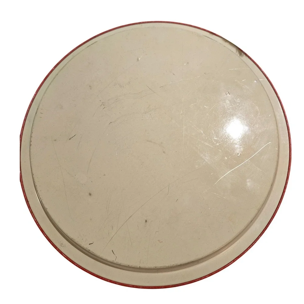 China Woods Floral Butterfly Round Metal‎ Tray Red Gold Made in England